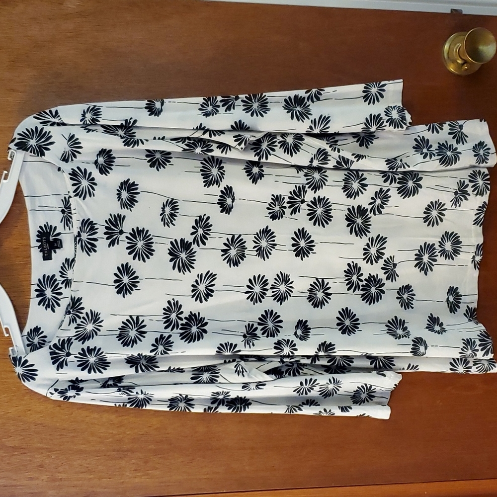 Talbots 3/4 sleeve square neck top 1X